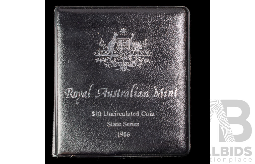 Australian RAM 1986 Silver Ten Dollar Coin, State Series South Australia .925