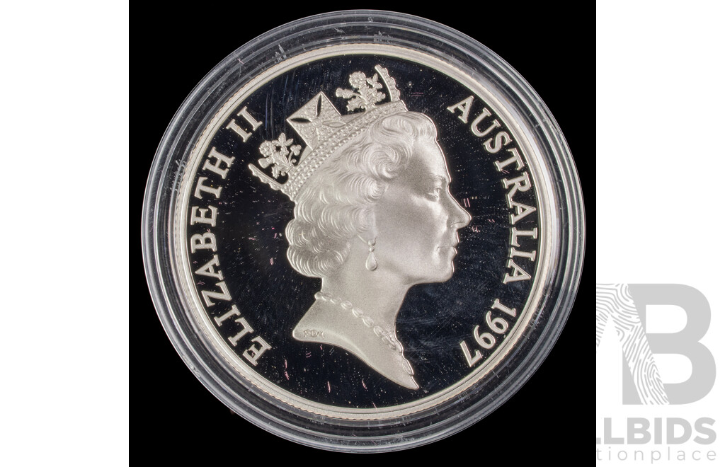 Australian RAM 1997 Silver Proof Ten Dollar Coin, Australia's Endangered Species, South Eastern Red Tailed Black Cockatoo .925