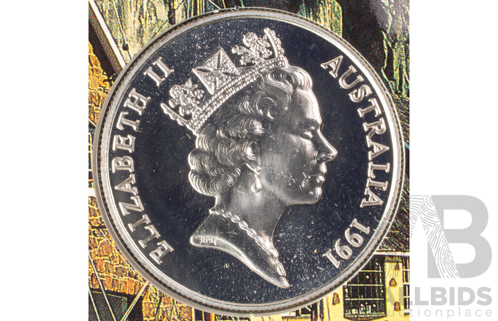 Australian RAM 1991 Silver Ten Dollar Coin, State Series Tasmania .925