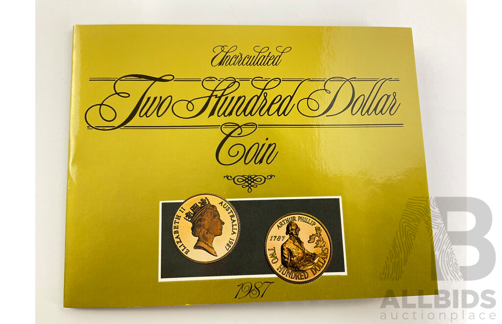 Australian RAM 1987 Gold Two Hundred Dollar Coin, Arthur Phillip