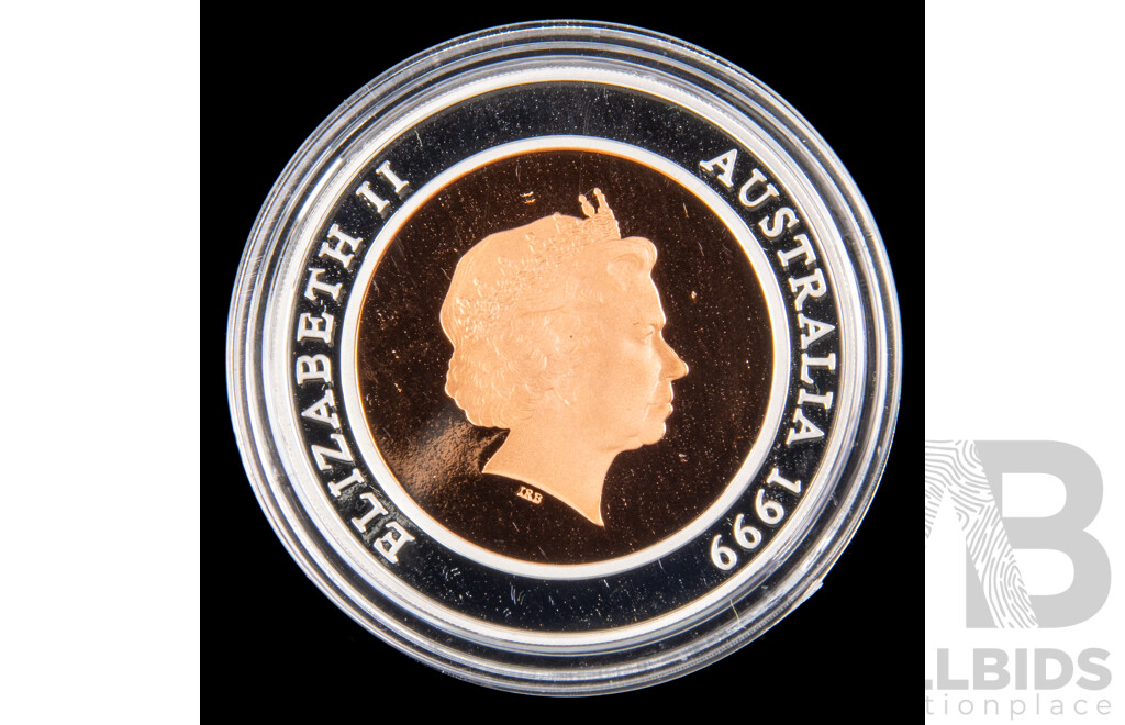 Australian RAM 1999 Silver/Copper Proof Ten Dollar Coin, Millennium Coin Series 'The Past' .999