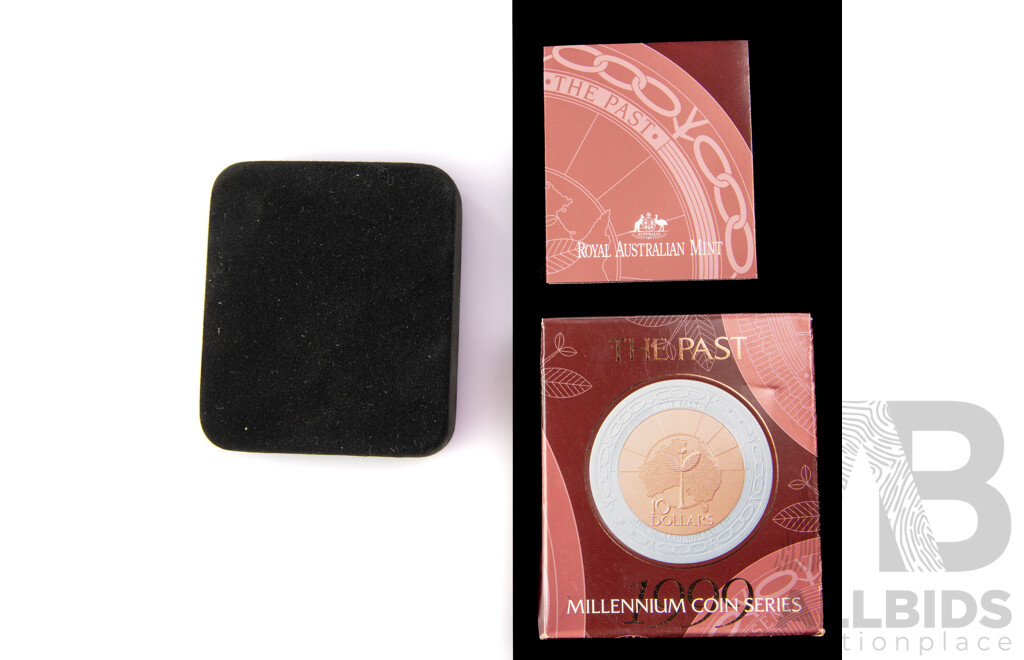 Australian RAM 1999 Silver/Copper Proof Ten Dollar Coin, Millennium Coin Series 'The Past' .999