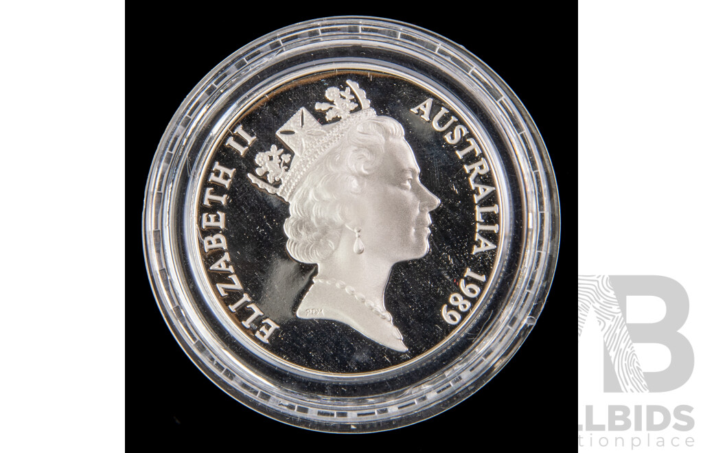 Australian RAM 1989 Silver Proof Ten Dollar Coin, State Series Queensland .925