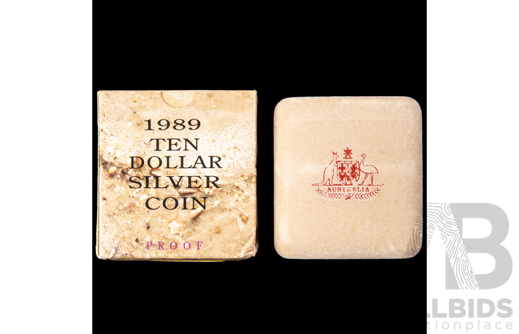Australian RAM 1989 Silver Proof Ten Dollar Coin, State Series Queensland .925