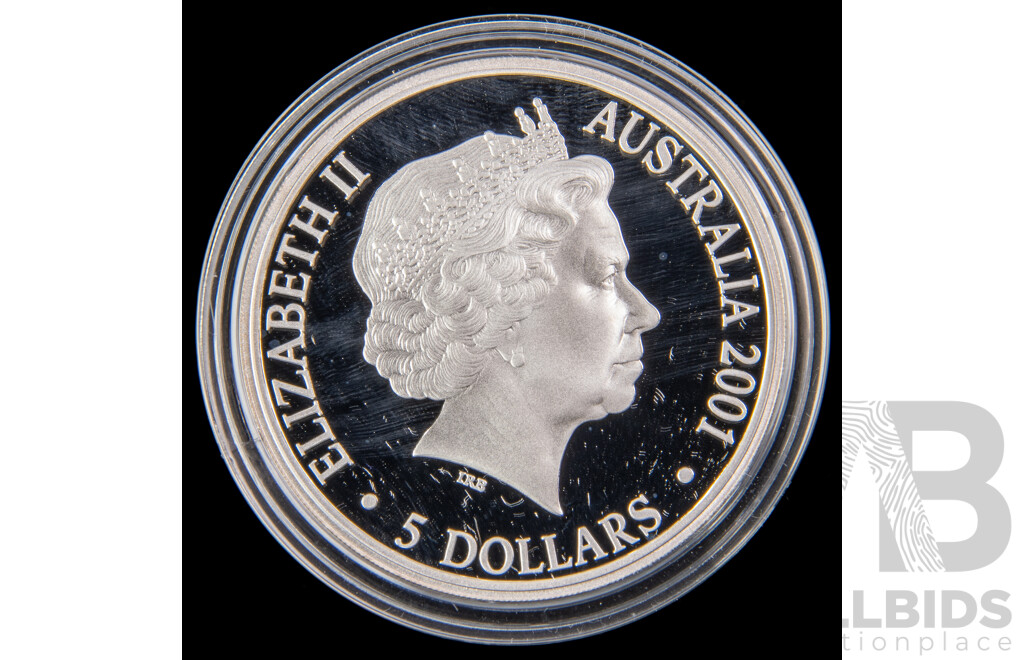 Australian RAM 2001 Silver Proof Five Dollar Coin, Centenary of Federation Finale Coin .999