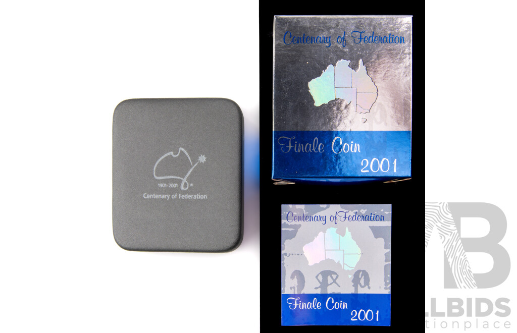 Australian RAM 2001 Silver Proof Five Dollar Coin, Centenary of Federation Finale Coin .999