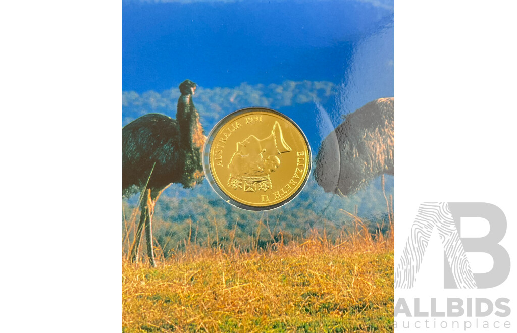 Australian RAM 1991 Gold Two Hundred Dollar Coin, Pride of Australia, Emu