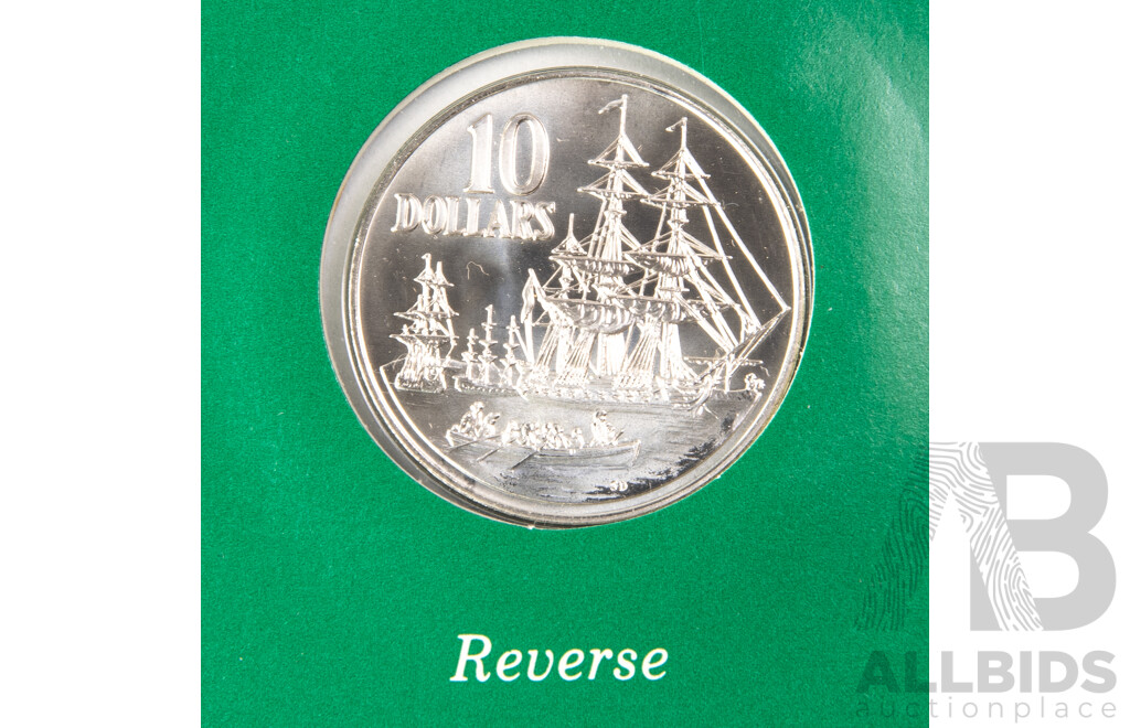 Australian RAM 1988 Silver UNC Ten Dollar Coin, Bicentennial .925