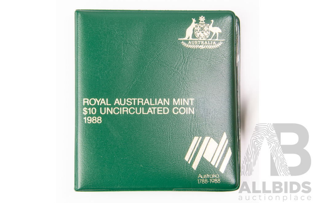 Australian RAM 1988 Silver UNC Ten Dollar Coin, Bicentennial .925