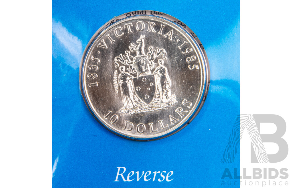 Australian RAM 1985 Silver Ten Dollar Coin, State Series, Victoria .925