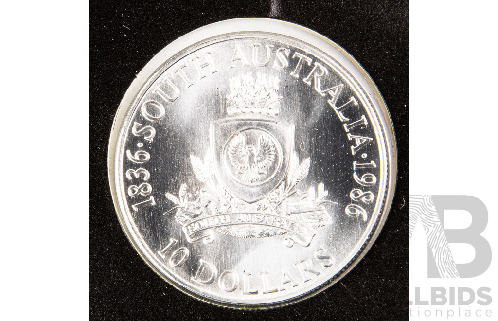 Australian RAM 1986 Silver Ten Dollar Coin, State Series South Australia .925
