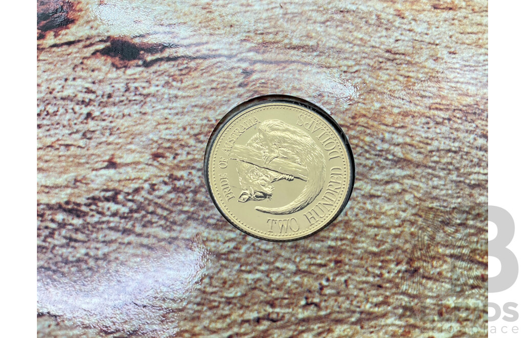 Australian RAM 1993 Gold Two Hundred Dollar Coin, Pride of Australia, Squirrel Glider