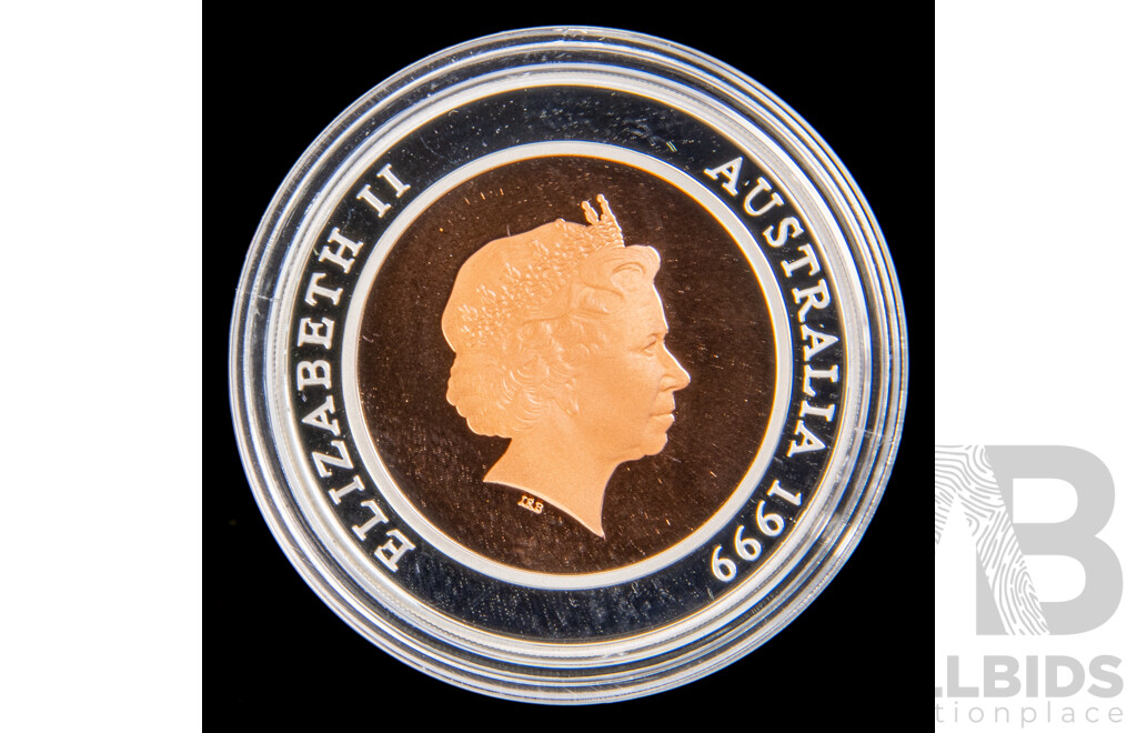 Australian RAM 1999 Silver/Copper Proof Ten Dollar Coin, Millennium Coin Series 'The Past' .999