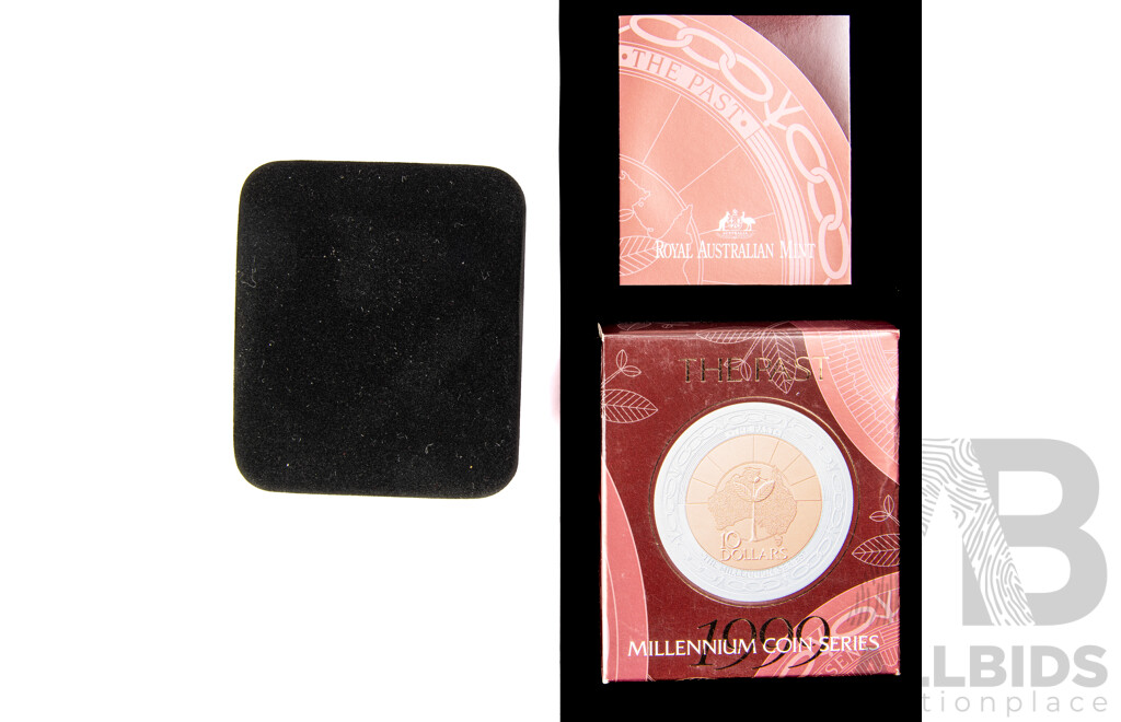 Australian RAM 1999 Silver/Copper Proof Ten Dollar Coin, Millennium Coin Series 'The Past' .999