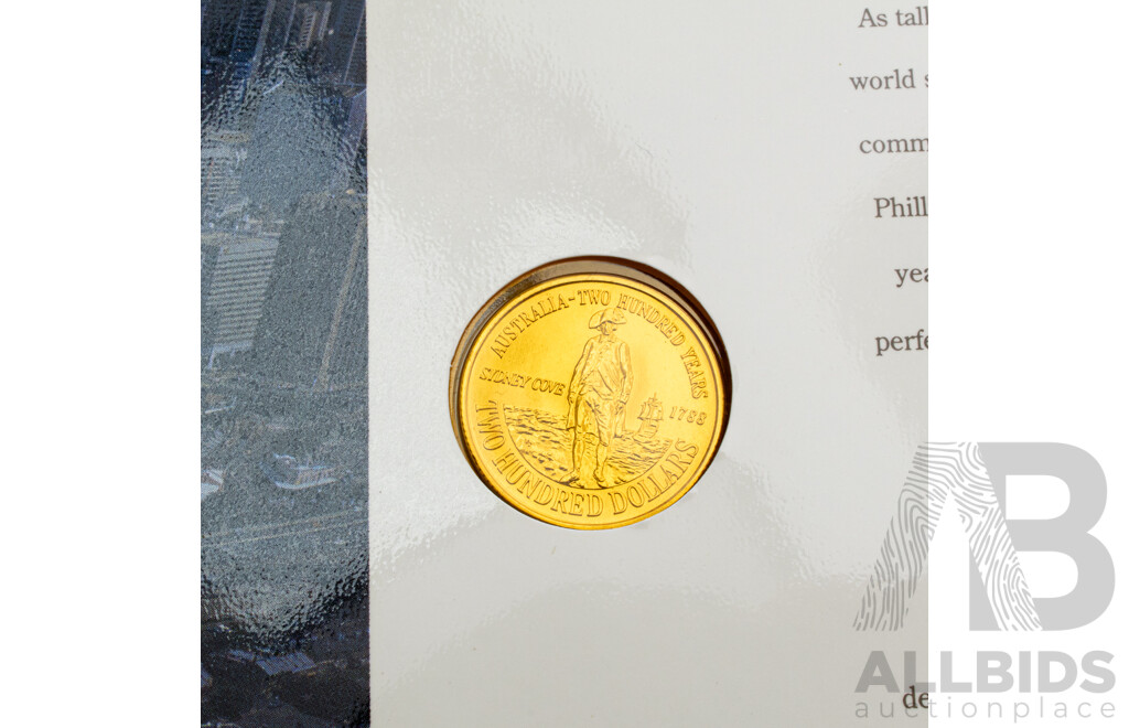 Australian RAM 1988 Gold Two Hundred Dollar Coin, Australia 1788-1988, Sydney Cove