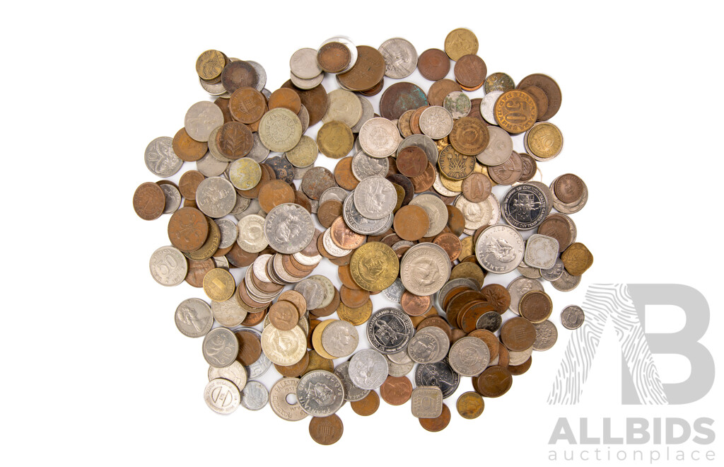 Collection of Antique/Vintage Coins Including China, Palestine, Honduras UK, France, Malaysia, New Zealand, Germany, Peru and More - Approximately One Kilogram