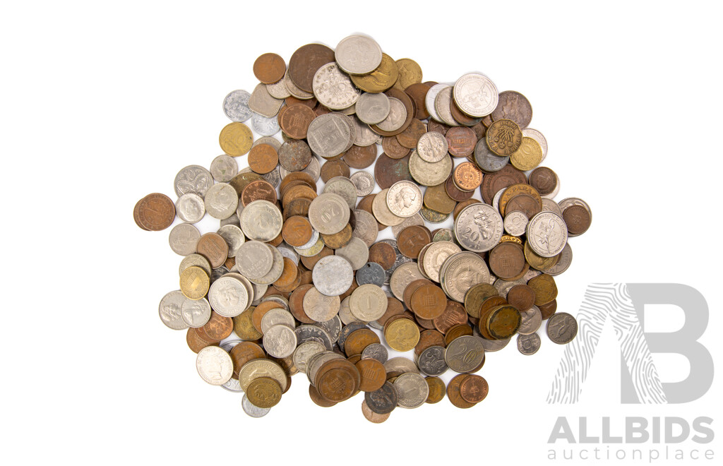Collection of Antique/Vintage Coins Including China, Palestine, Honduras UK, France, Malaysia, New Zealand, Germany, Peru and More - Approximately One Kilogram