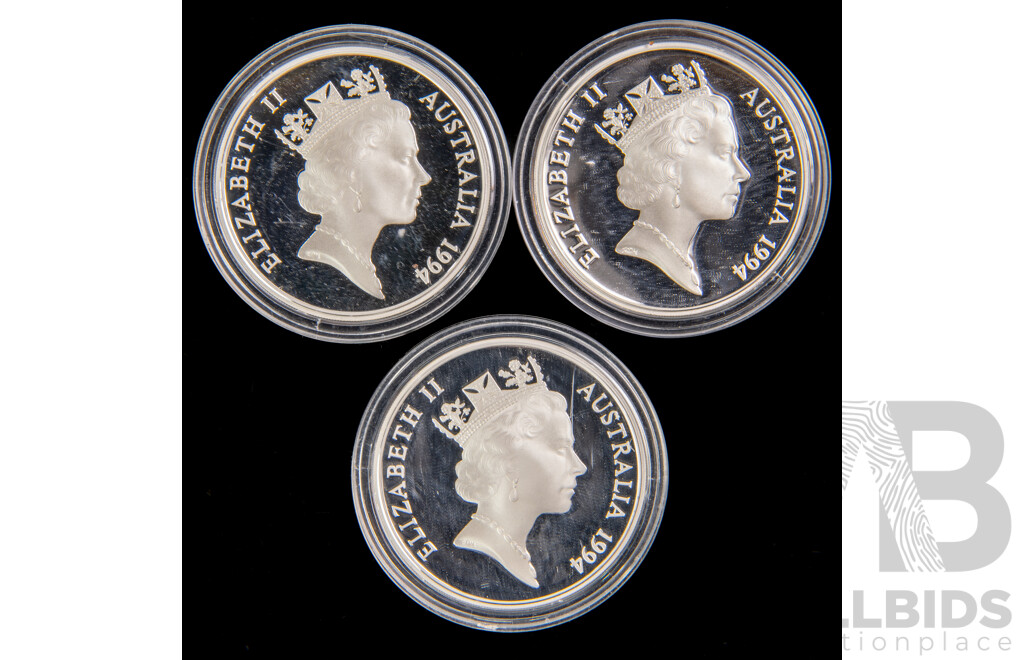 Australian RAM 1994 Masterpieces in Silver Set (Two Coins Lacking).925