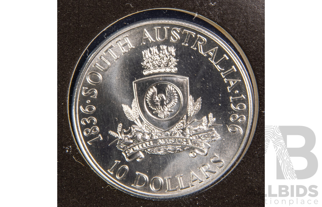 Australian RAM 1986 Silver Ten Dollar Coin, State Series South Australia .925