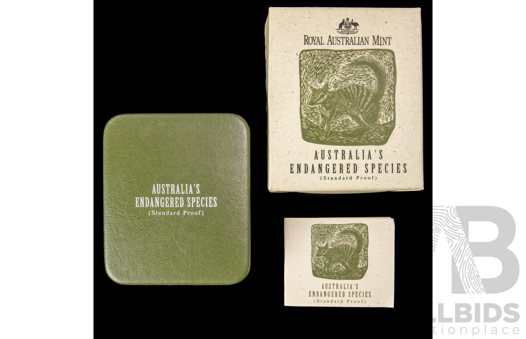 Australian RAM 1995 Silver Proof Ten Dollar Coin, Australia's Endangered Species, the Numbat .925