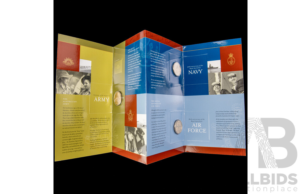 Australian RAM 2001 Australian Defence Forces Three One Dollar Coin Set