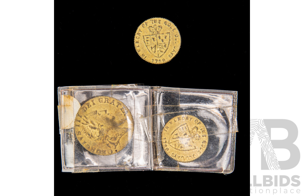 Great Britain 1797 George III Brass Spade Guinea Gaming Tokens
