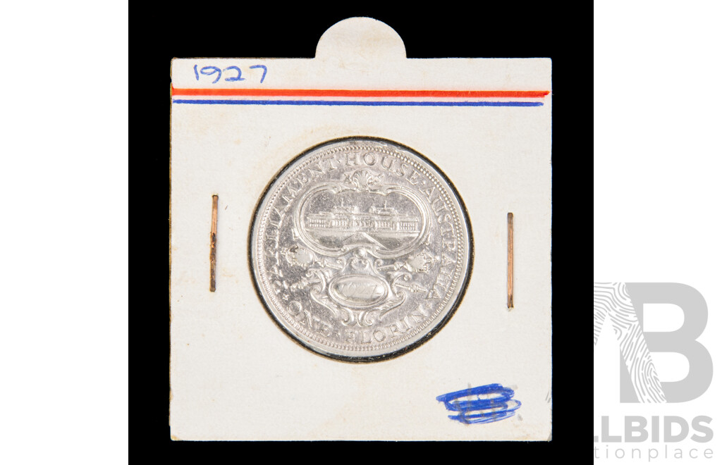 Australian 1927 KGV Silver Florin, Commemorative Canberra .925