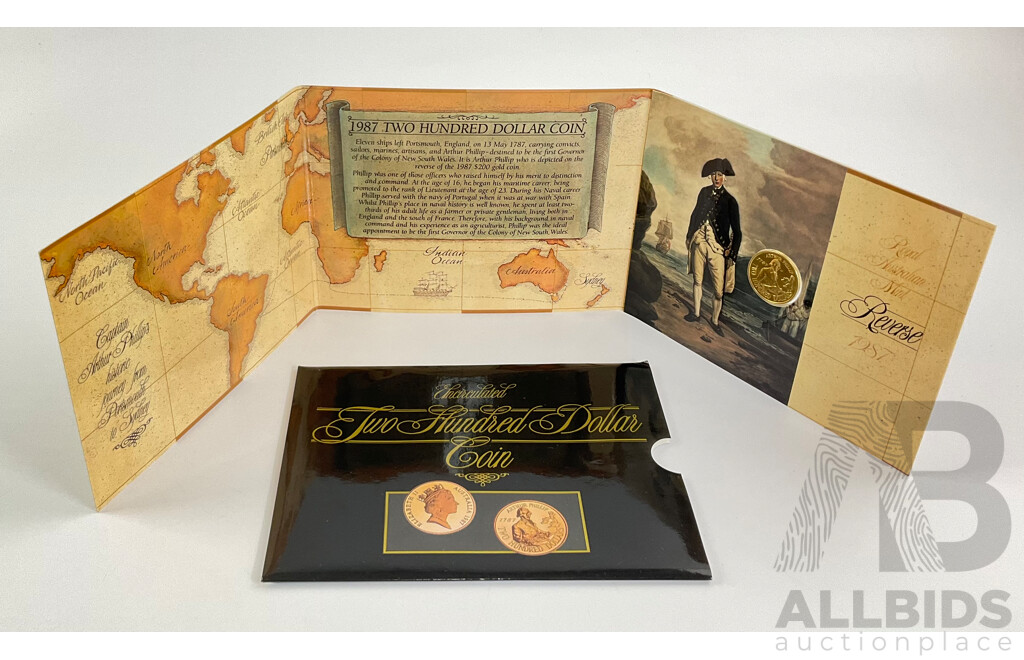 Australian RAM 1987 Gold Two Hundred Dollar Coin, 1787 Arthur Phillip