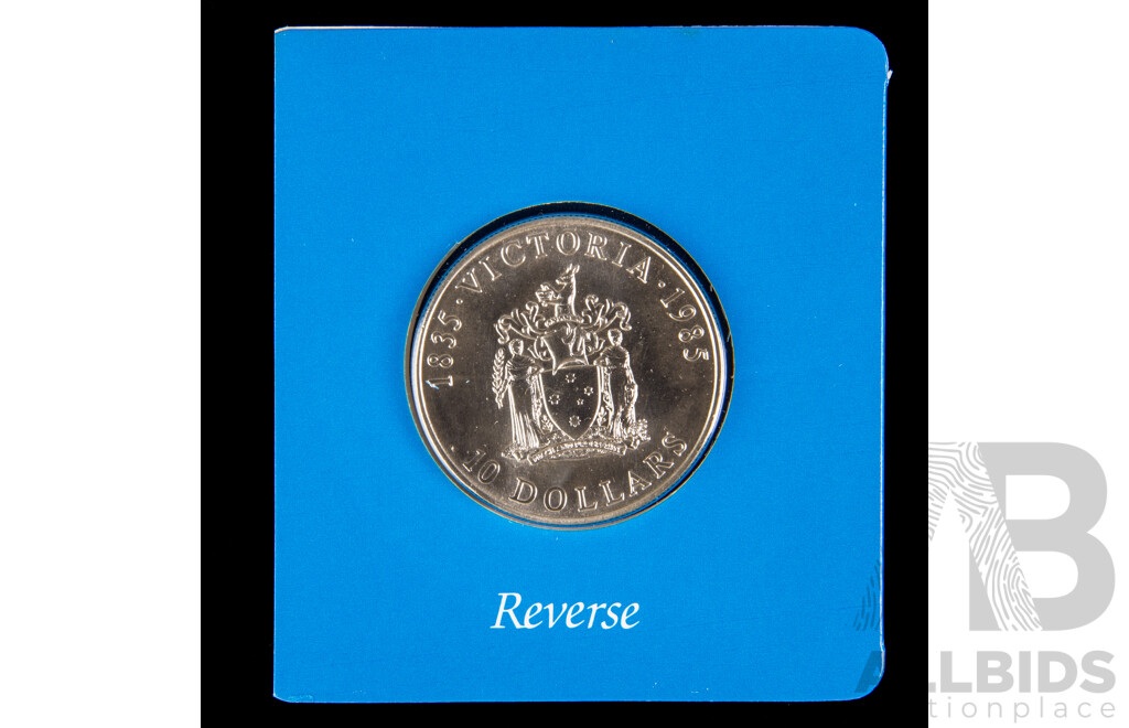 Australian RAM 1985 Silver Ten Dollar Coin, State Series, Victoria .925