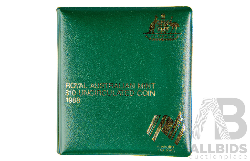 Australian RAM 1988 Silver UNC Ten Dollar Coin, Bicentennial .925