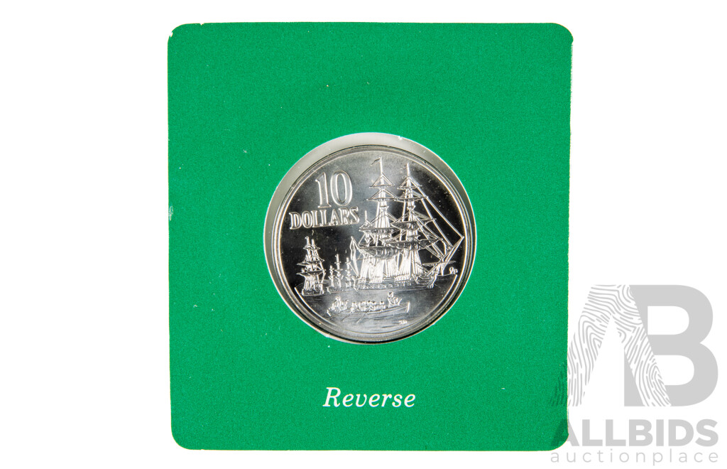 Australian RAM 1988 Silver UNC Ten Dollar Coin, Bicentennial .925