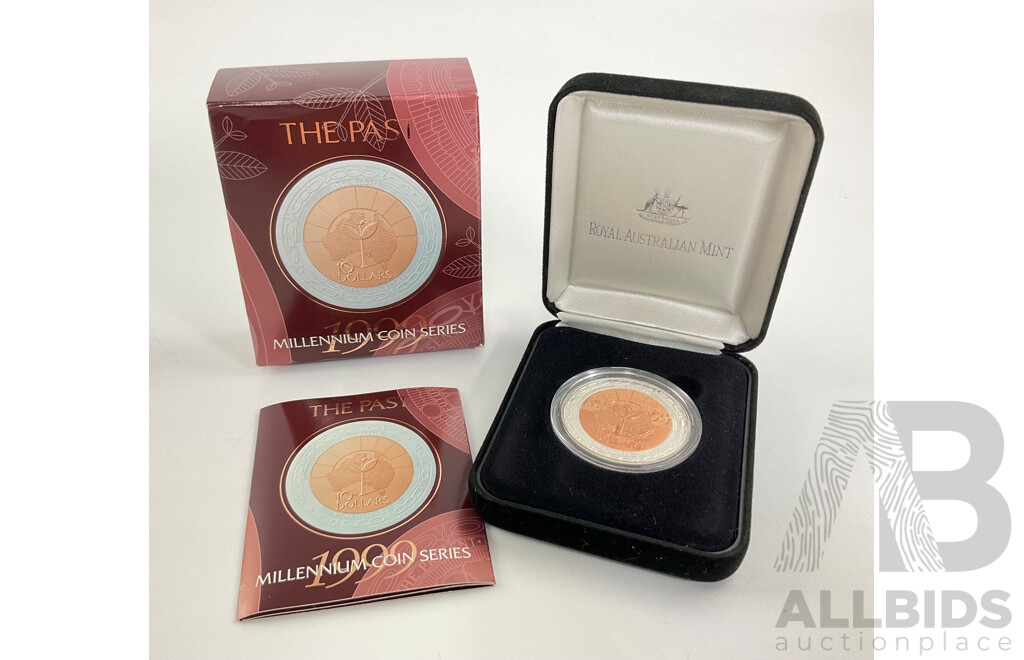 Australian RAM 1999 Silver/Copper Proof Ten Dollar Coin, Millennium Coin Series 'The Past' .999