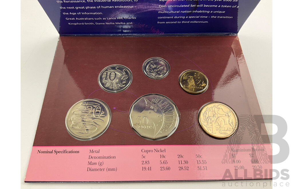 Australian RAM 2000 Six UNC Coin Set