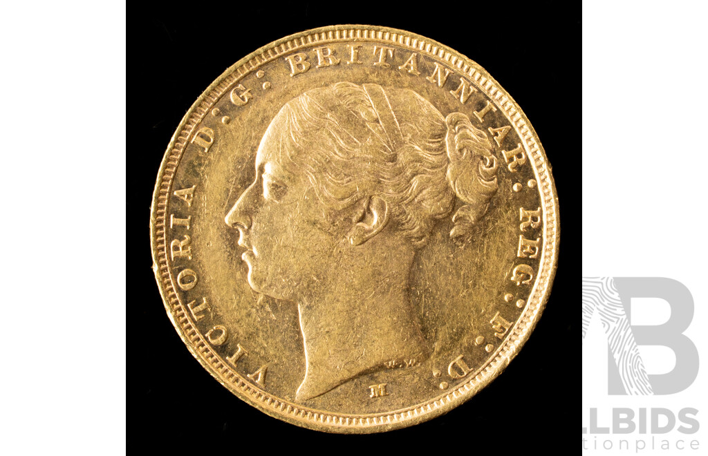 Australian 1886 QV Gold Sovereign, St George Reverse, Melbourne Mint .917