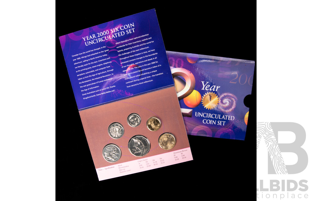 Australian RAM 2000 Six UNC Coin Set, Millennium