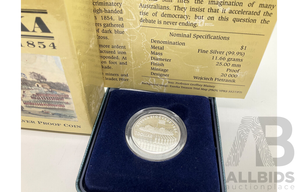 Australian RAM 2004 Silver Proof One Dollar Coin, Eureka Stockade .999