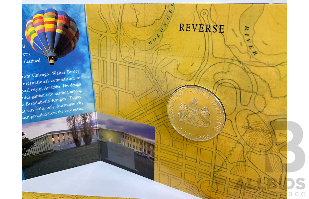 Australian RAM 1993 Silver Ten Dollar Coin, State Series Australian Capital Territory .925