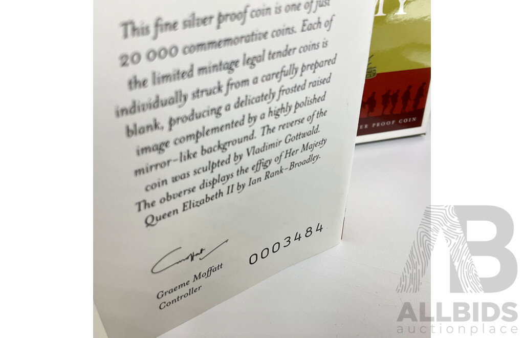 Australian RAM 2001 Silver One Dollar, Centenary of the Australian Army .999