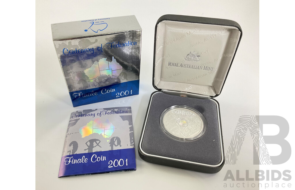 Australian RAM 2001 Silver Proof Five Dollar, Centenary of a Federation .999