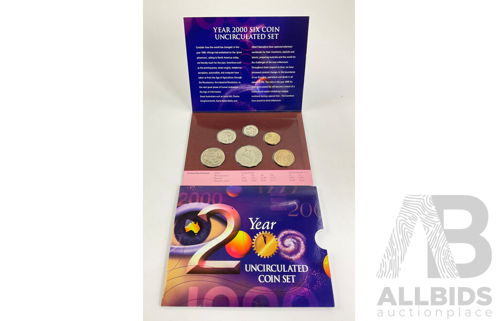 Australian RAM 2000 Six UNC Coin Set, Millennium