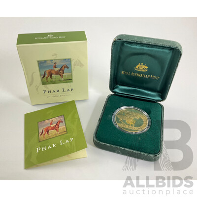 Australian RAM 2000 Proof Five Dollar Coin, 70th Anniversary of Phar Lap
