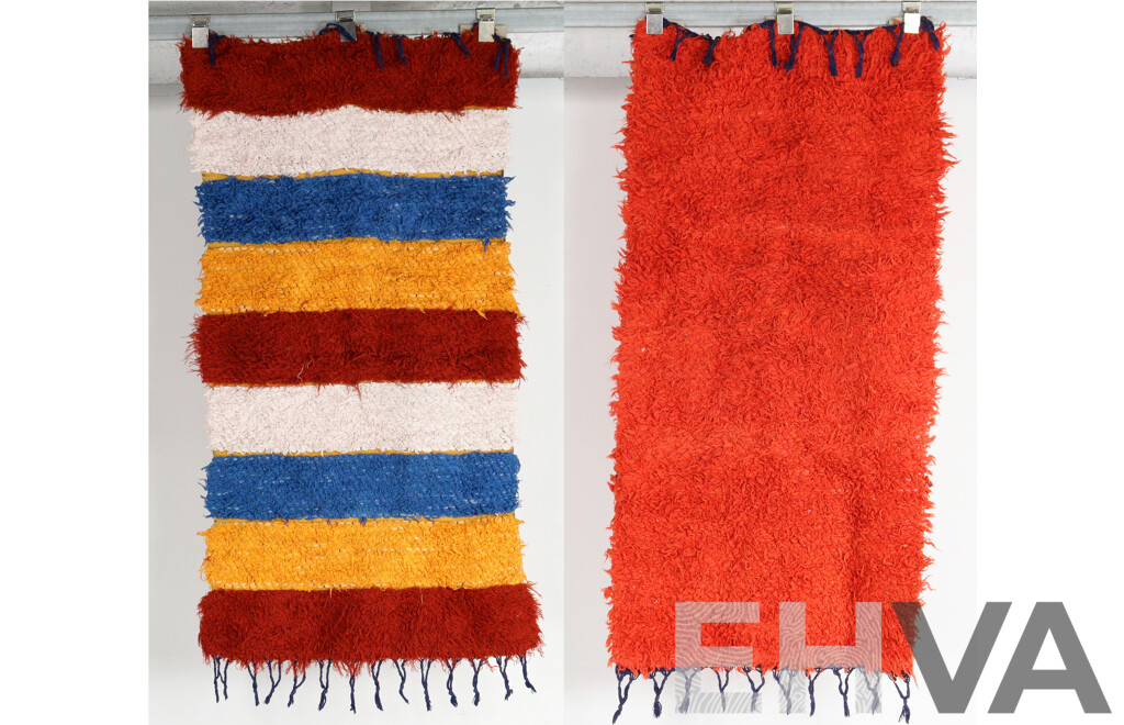 Two Retro Cotton Woven Rugs by Jan Rogan