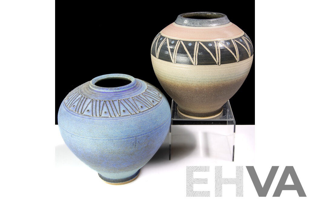 Two Australian Studio Pottery Vases by Colin Bowes