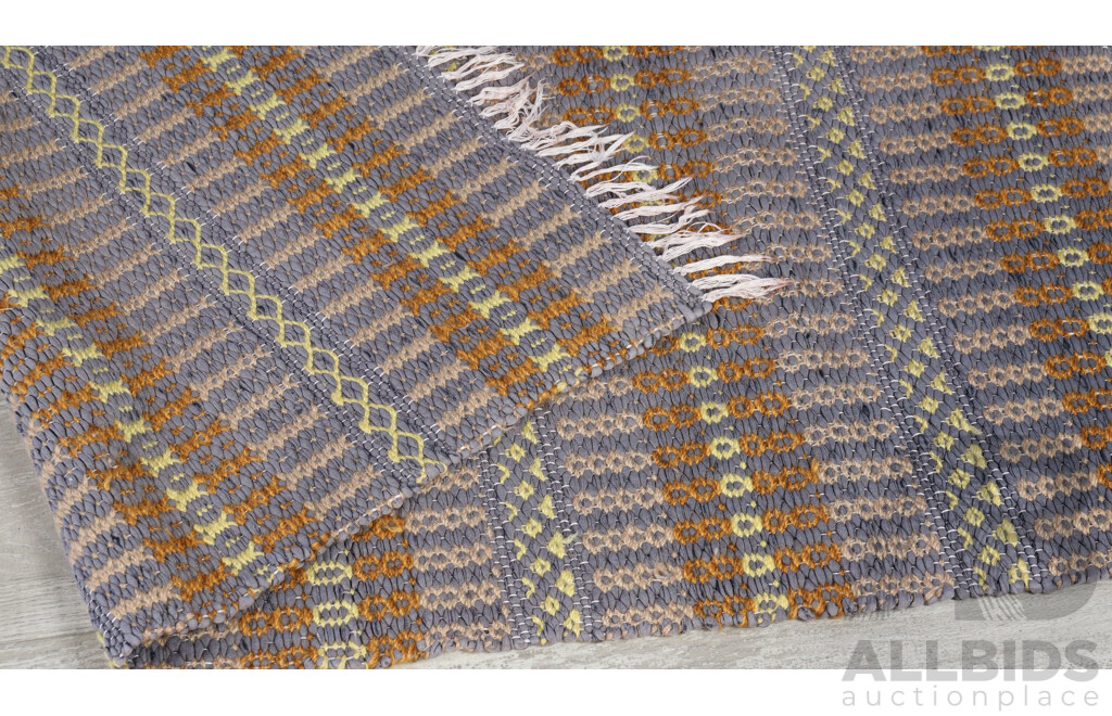 Retro Danish Woven Wool Rag Rug