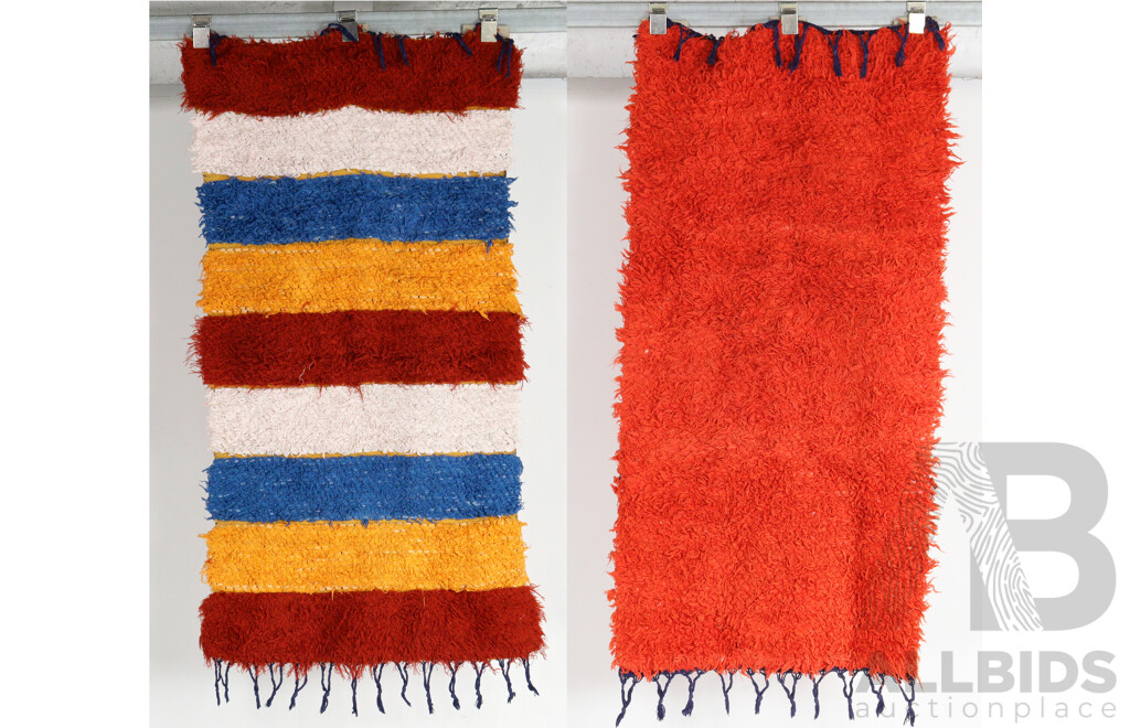 Two Retro Cotton Woven Rugs by Jan Rogan