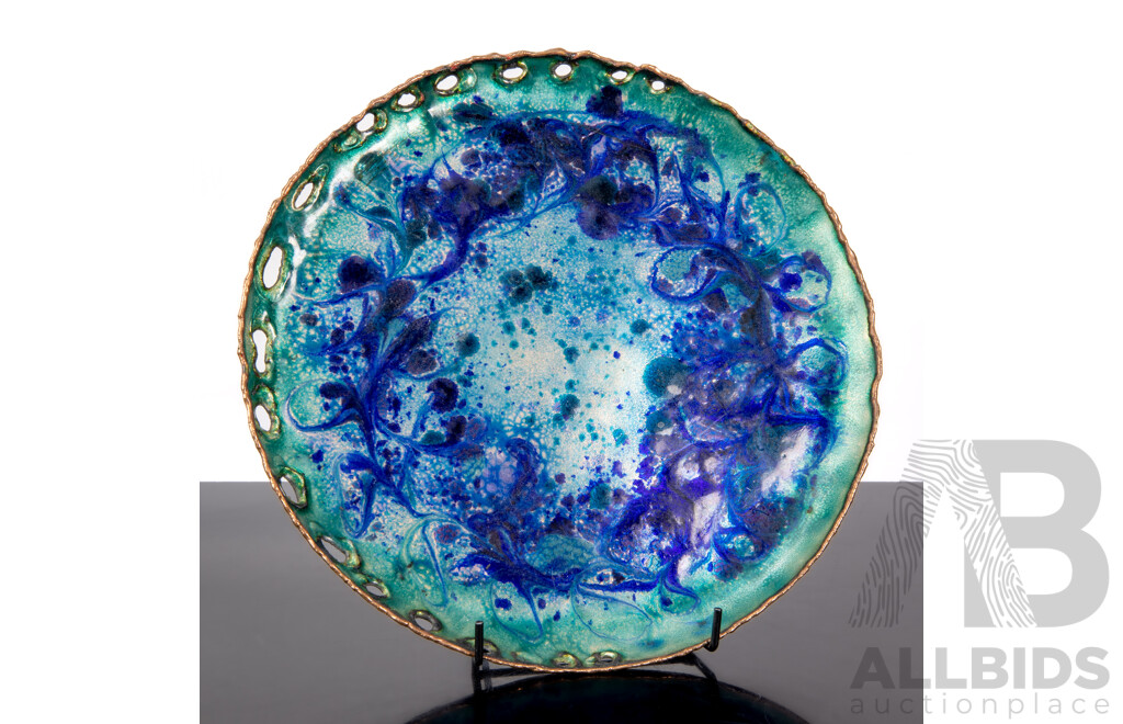 Retro Copper Enamelled Plate From Argyle Arts Centre Sydney