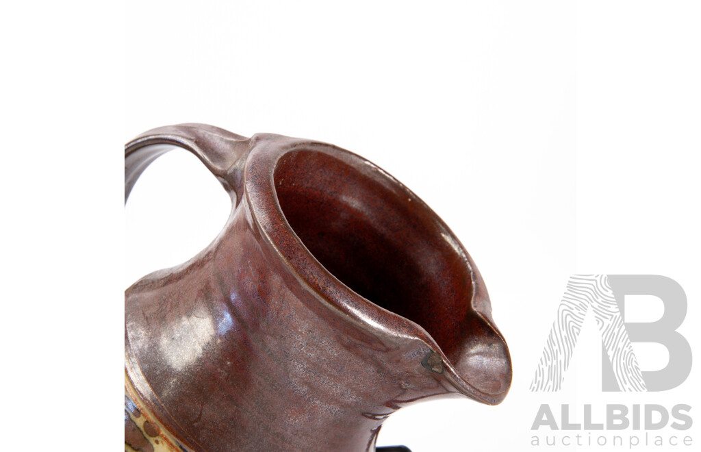 Collection Three Studio Pottery Jugs Comprising Australians Gilbert Buchanan & Friary Pottery Along with USA David Lee Example