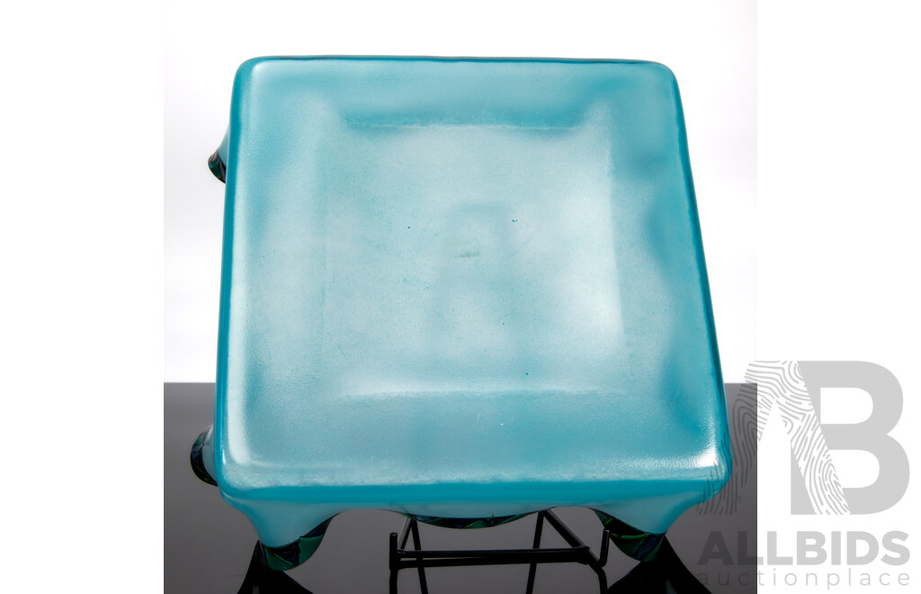 Art Glass Square Form Tissue Dish