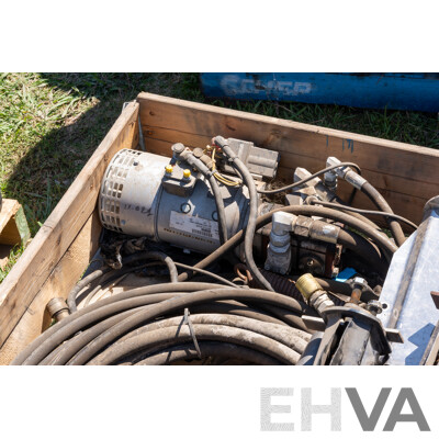 Pallet Containing Hydraulic Pump, Hoses & Brackets ETC