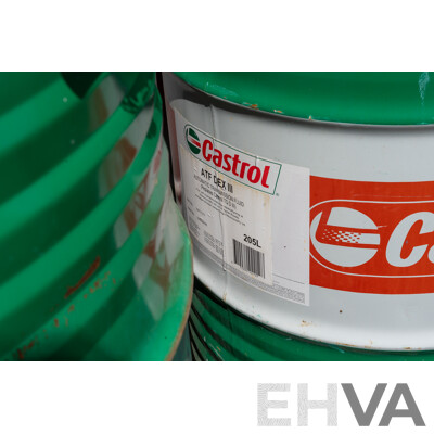 Pallet Containing Drums Assorted Engine Oil 15W40, Grease, ATF DEXIII & Coolant, Various Levels